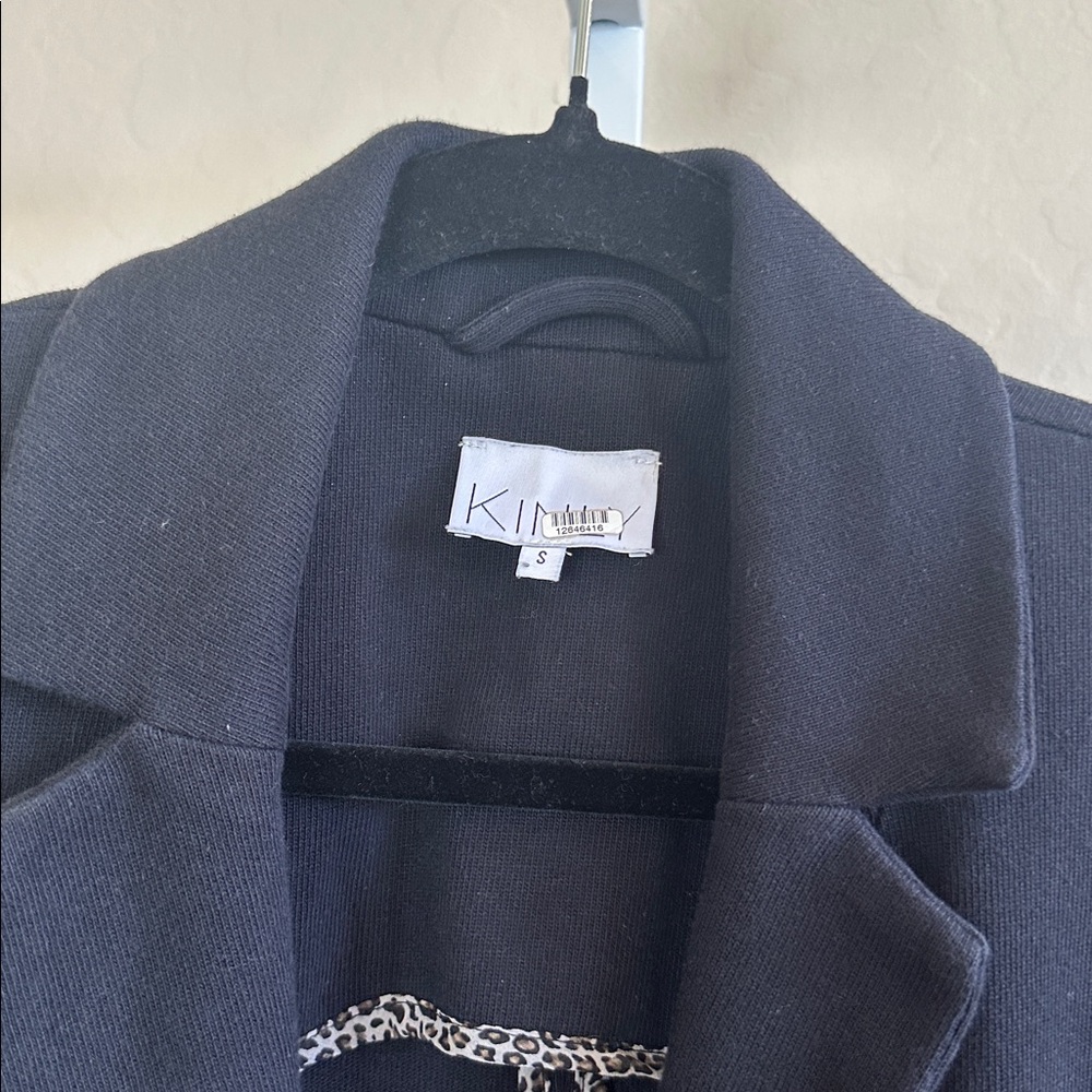 Kinly Missing Button Small Black Knit Blazer Sing… - image 2